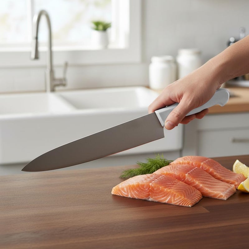 Kitchen Master 12 Inch Stainless Steel Professional Chef Knife (White) - Image 4